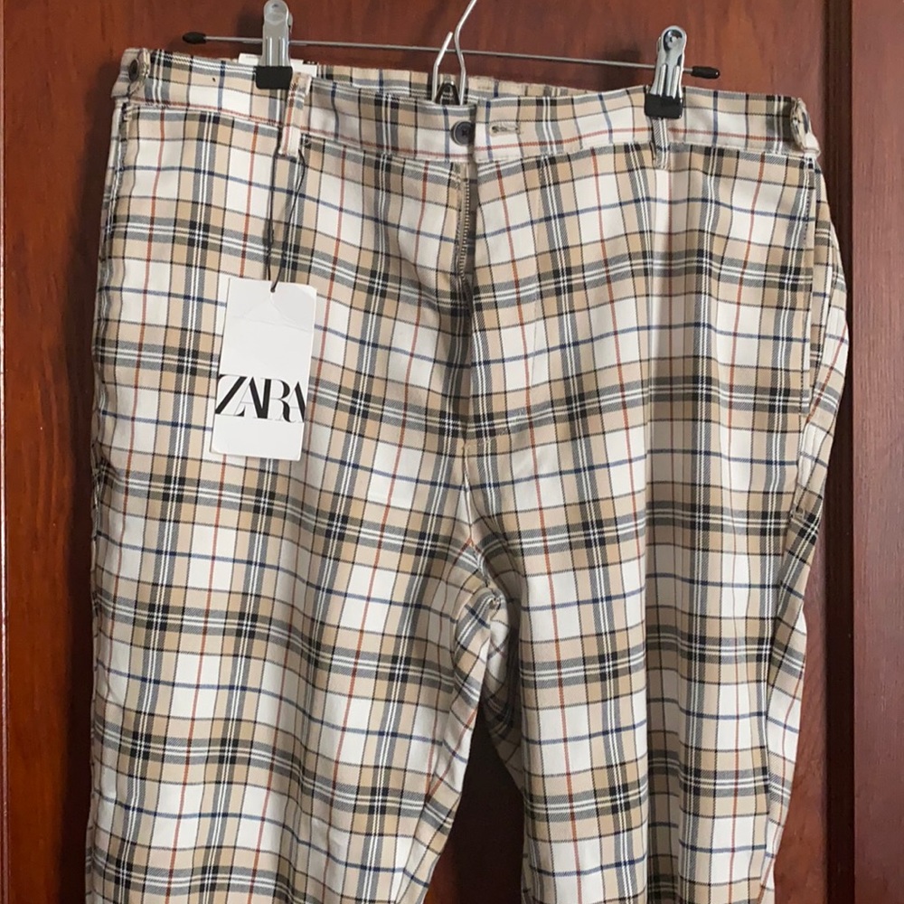 Zara Carrot Plaid Dress Pants